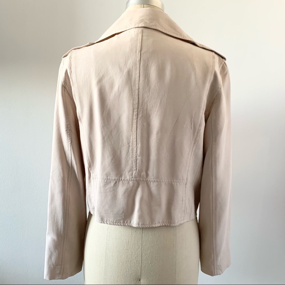 CLUB MONACO Motorcycle Jacket Light Pink Size L - Picture 3 of 8
